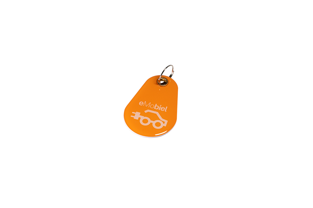 RFID Badge orange mit Logo